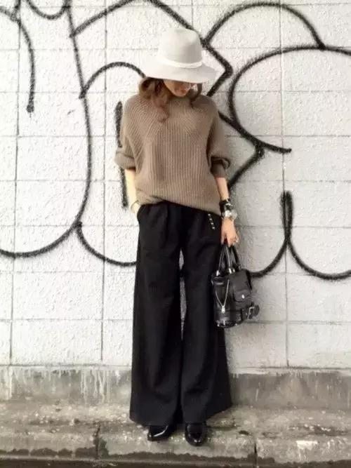 阔腿裤女款九分秋冬,九分灰色西装秋冬阔腿裤