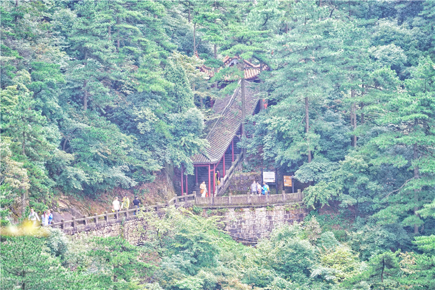 九华山天台景区航拍,九华山天台明月