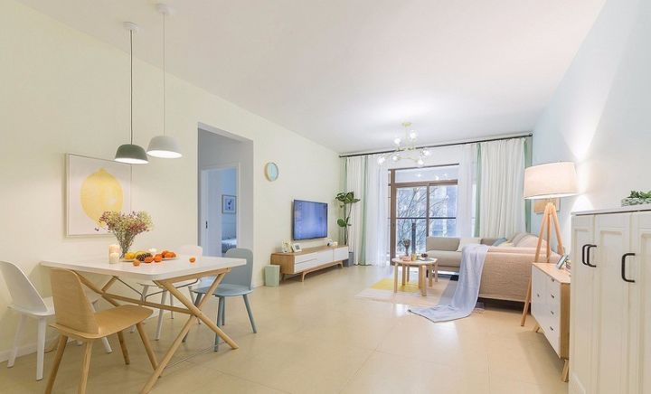 120平现代简约暖色系,120现代简约风三居室图片