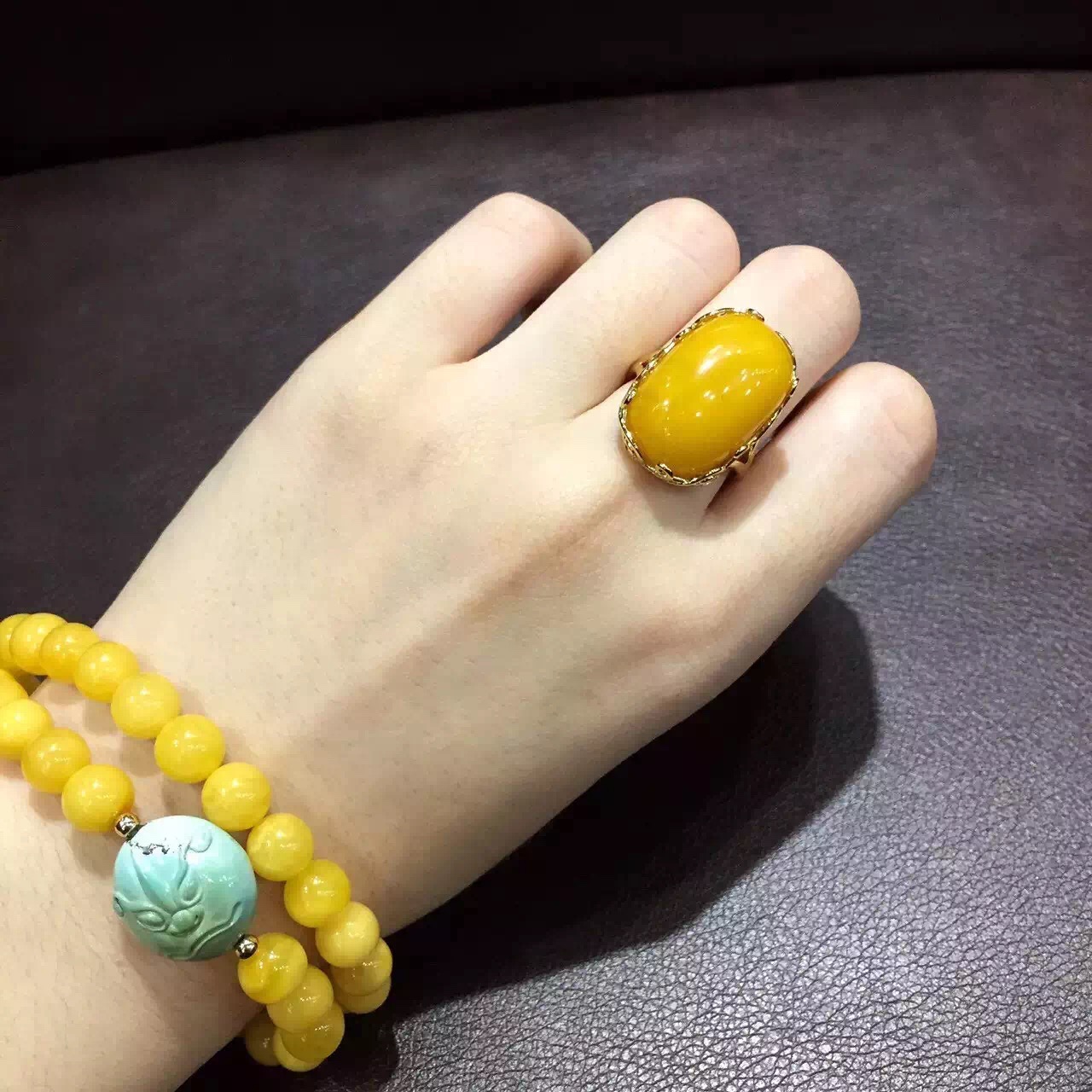 蜜蜡琥珀戒指,蜜蜡戒指精品欣赏