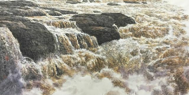 朝坊观瀑风雷间，九曲激浪生层烟——记画家郭建平