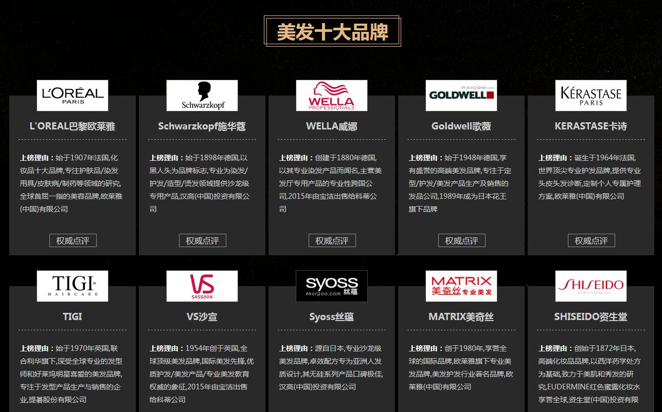 美发排行榜前十名,美发十大品牌排行榜