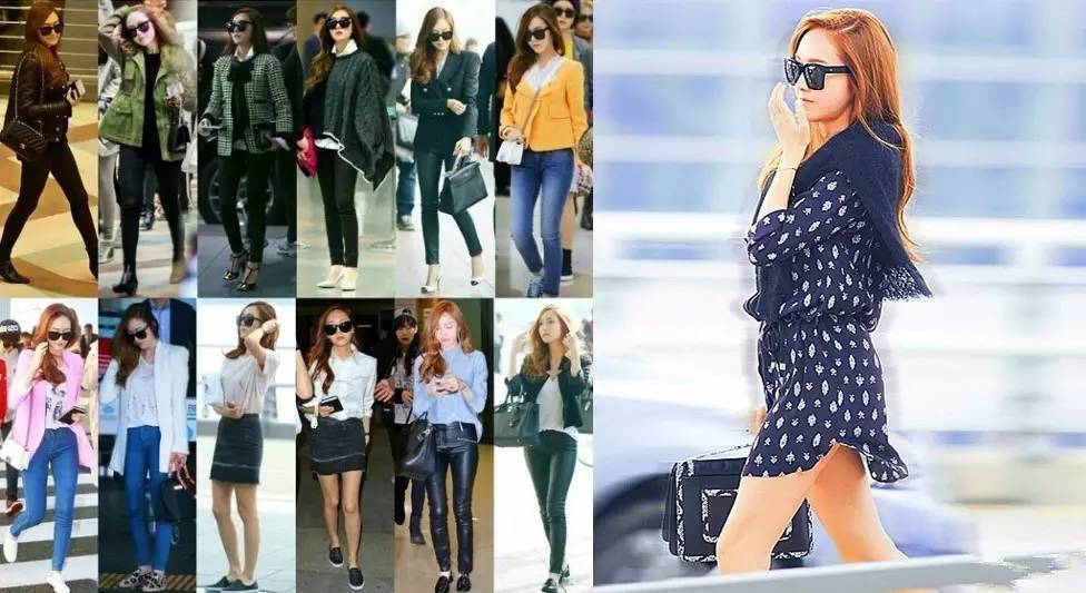 韩国郑氏姐妹,jessicakrystal郑氏姐妹机场look