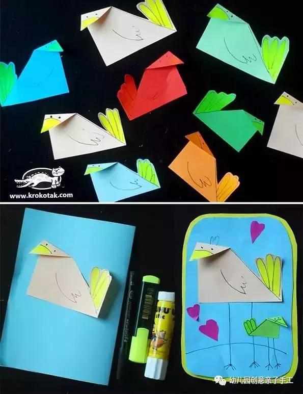 幼儿园小班手工卡纸贺卡图片,3-6岁幼儿手工简单贺卡小花