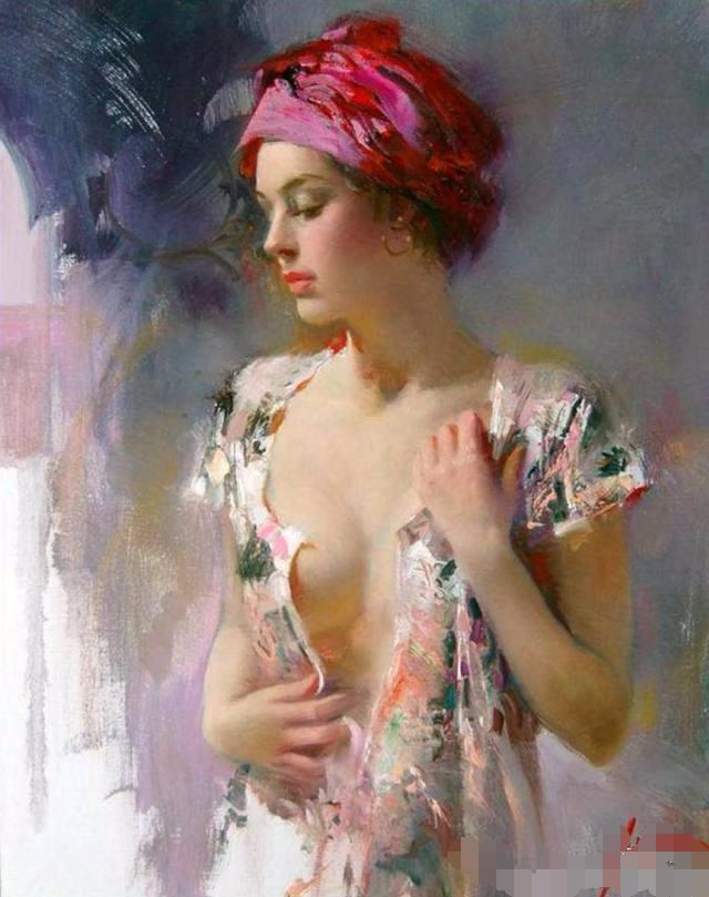 现代油画色彩丰富人物作品,现代艺术油画技法解析