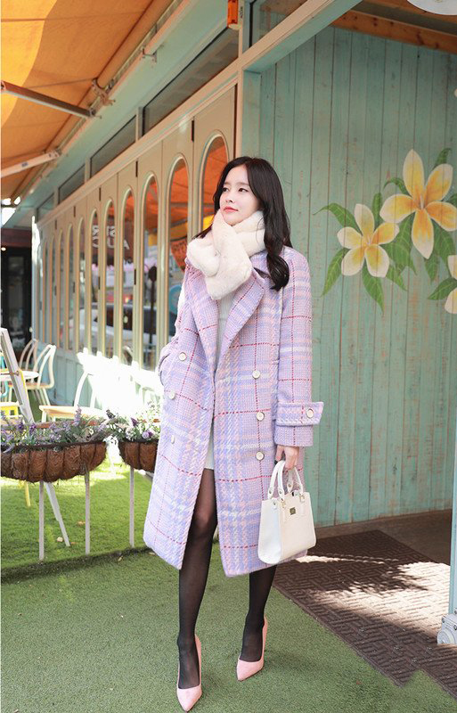 冬天长款大衣穿搭女2020高级感,韩版中长款大衣怎么搭配