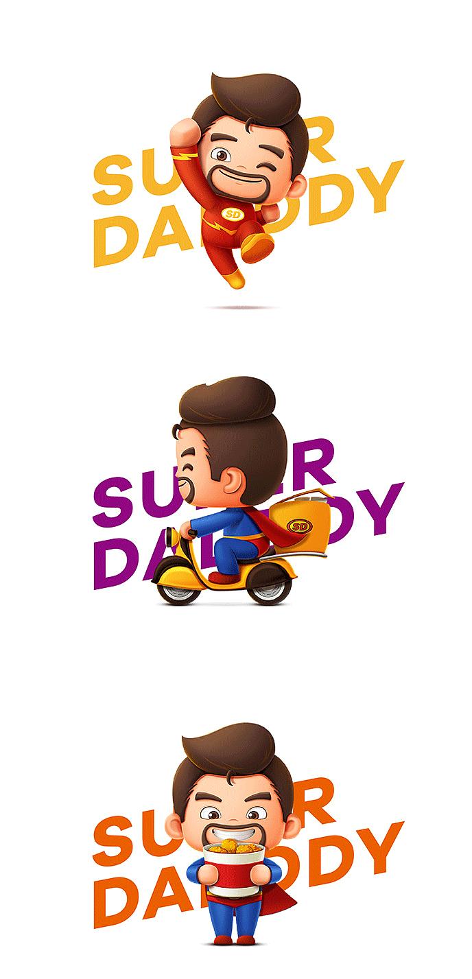 超级奶爸标杯和大杯,奶爸logo设计