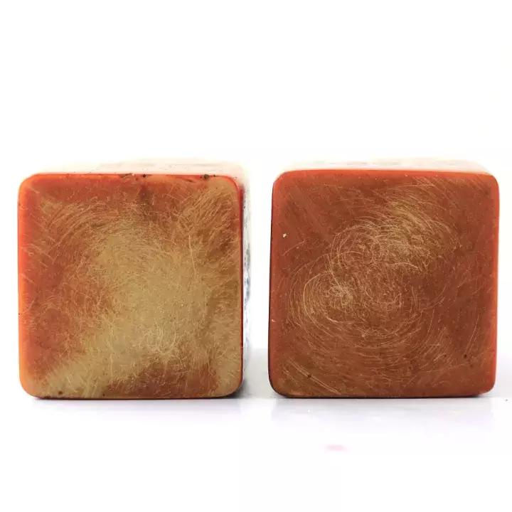 全铜九叠篆印章三个一套,吐水龙石雕