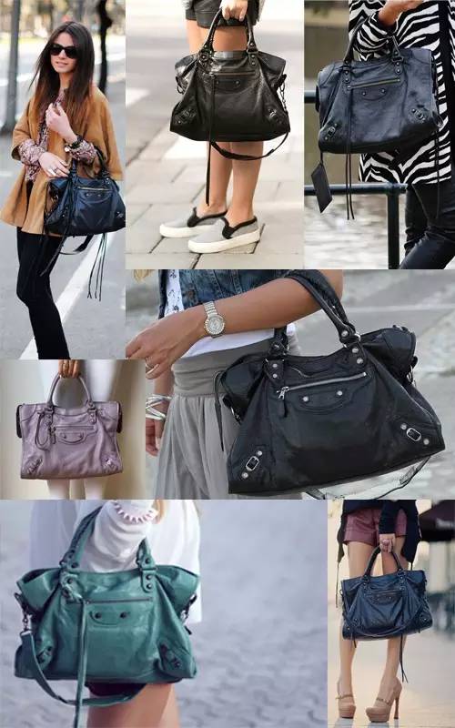 中古balenciaga机车包,黑银classic机车包