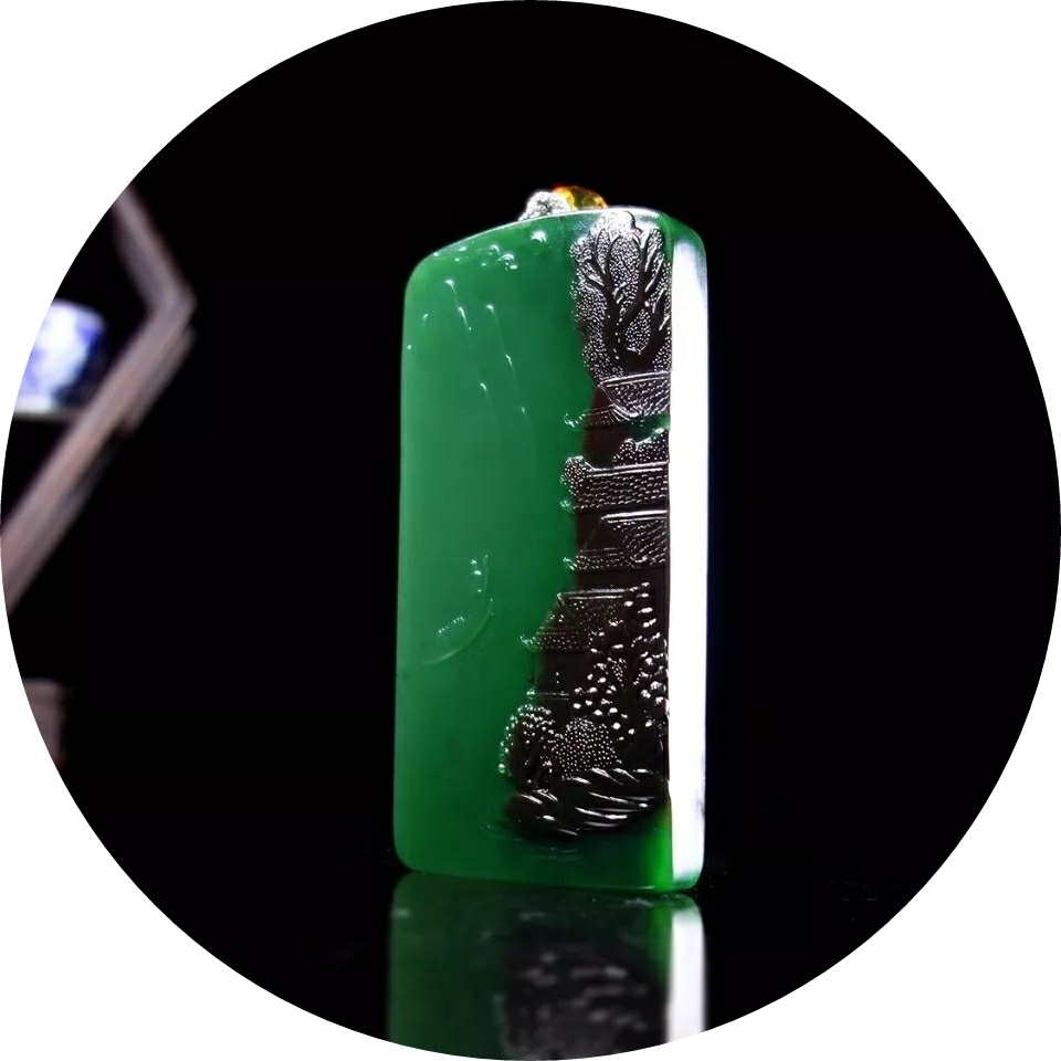 小精品玉雕 (玉雕碧玉仕女)