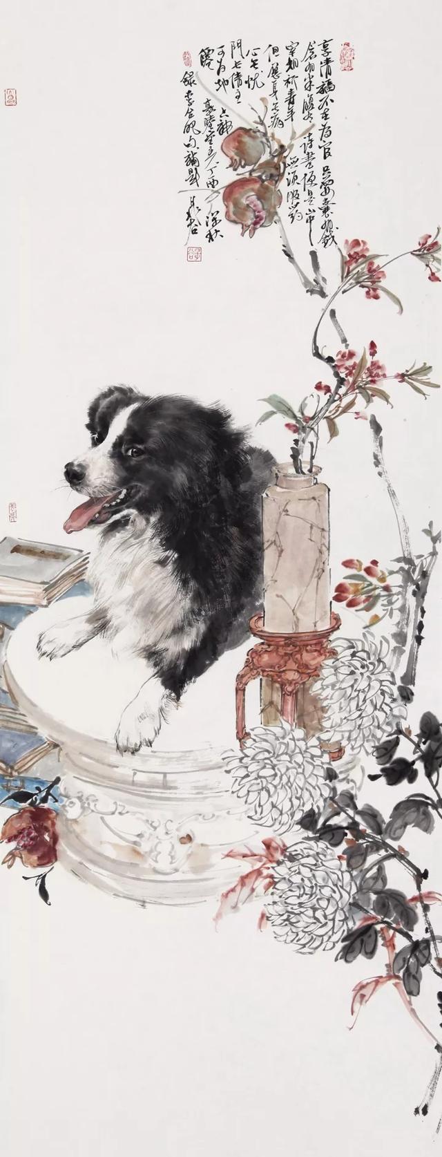 画十二生肖里的狗,晁谷画猫