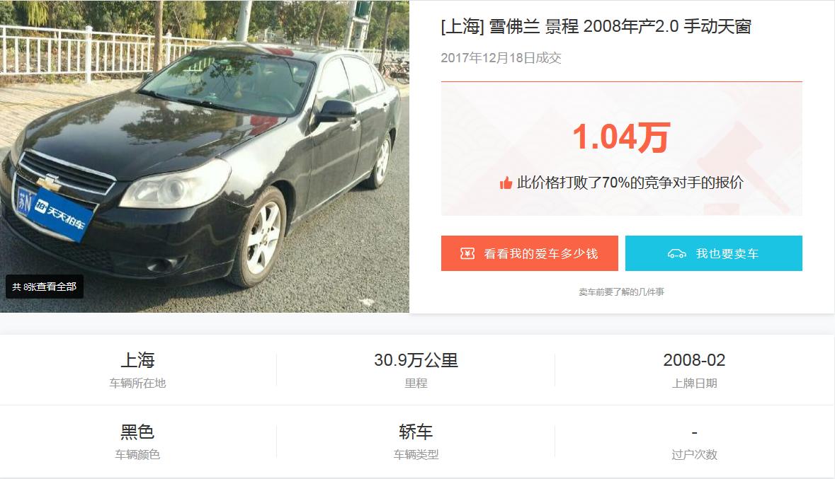 开了7年的手动科鲁兹能值多少钱,上海车主买车