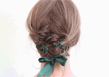 丝带编发盘发教程成人参加宴会,如何用丝带簪子盘发简单又好看