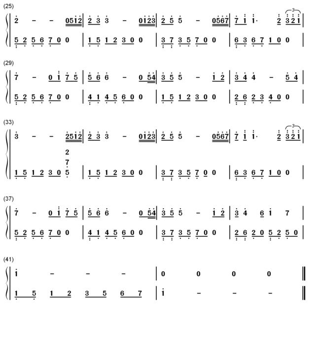 一些经典钢琴曲的简谱和五线谱给大家学习参考