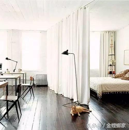 客厅阳台隔断窗帘效果,伸缩客厅窗帘隔断