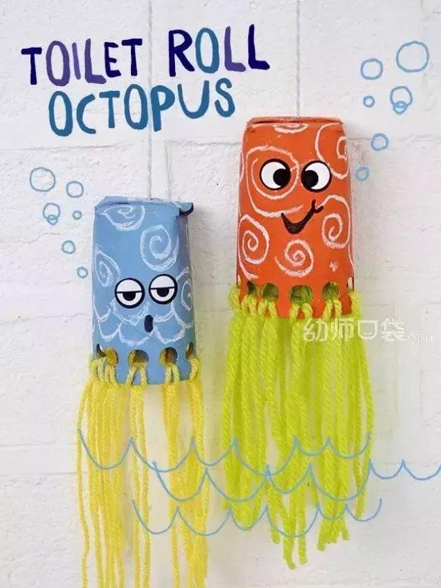 幼儿园废旧纸箱走廊环创吊饰双面,用废旧物品做关于冬天的手工吊饰