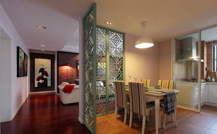 餐厅30公分屏风隔断现代简约,2021厨房餐厅隔断柜效果图大全