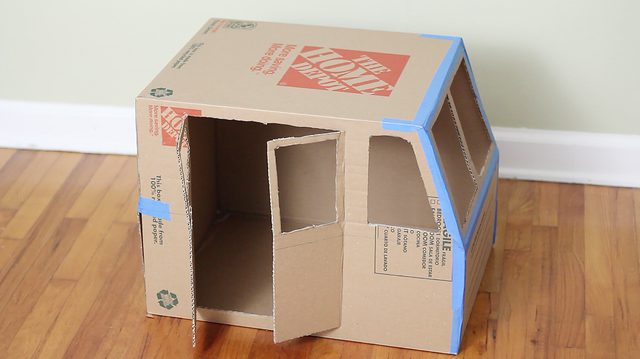 自制手工迷你小宠物小猫,如何用纸板制作神奇的猫咪宠物屋