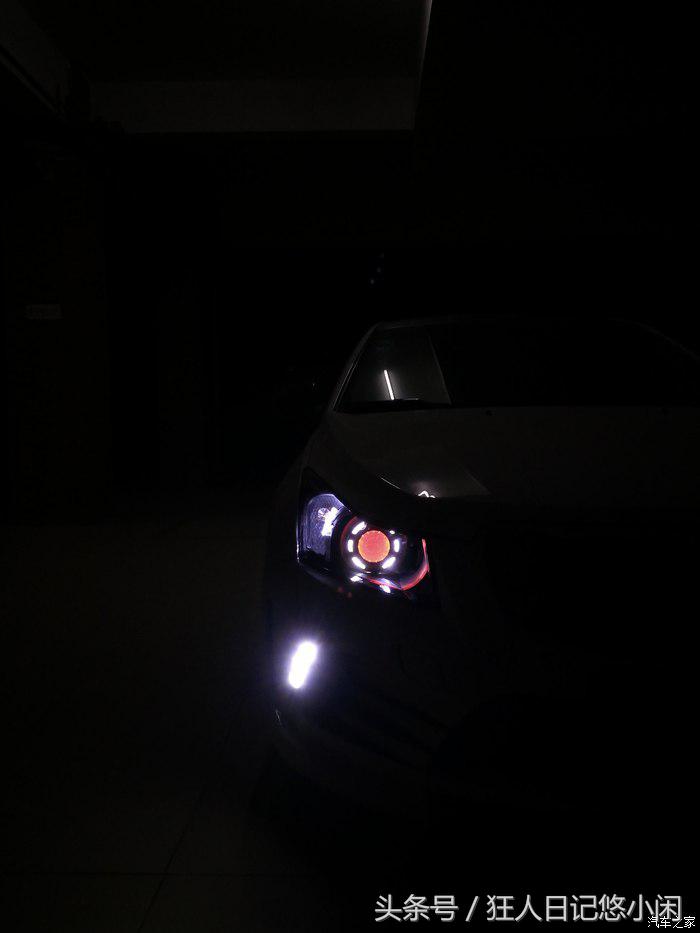 雪佛兰科鲁兹大灯改装小透镜led灯,17款雪佛兰科鲁兹改透镜大灯