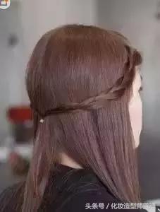 卷发公主头编发教程简单好看,编发教程温柔甜美女发型从头顶编