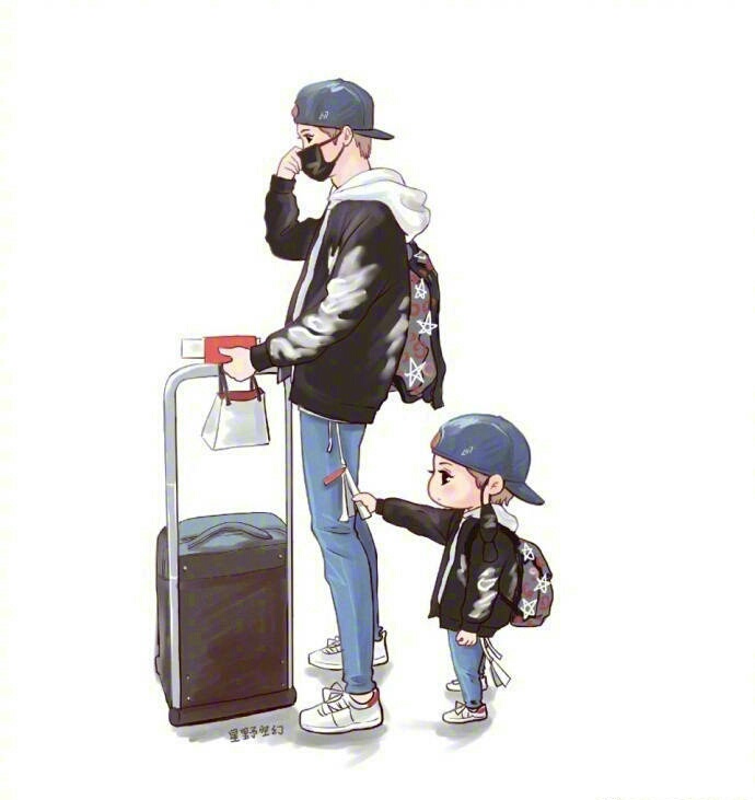 鹿晗最可爱的照片漫画,鹿晗和他儿子动漫图片