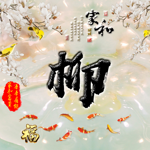 百家姓变形字体个性姓氏头像,彩字百家姓头像