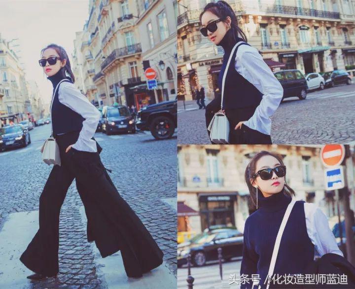 毛衣衬衫最温暖的叠穿套路,墨绿色毛衣配的衬衫穿搭