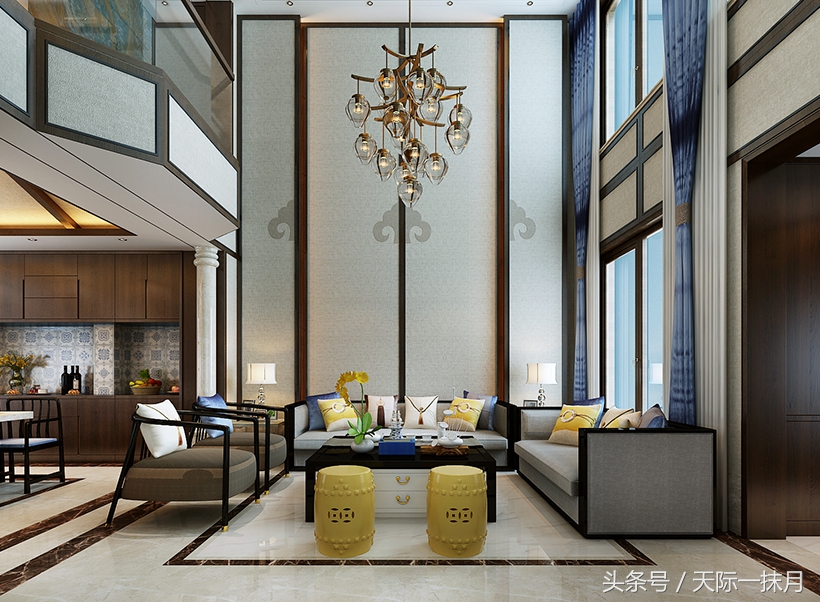 漫山香墅135平样板间,禅意中式别墅装修设计