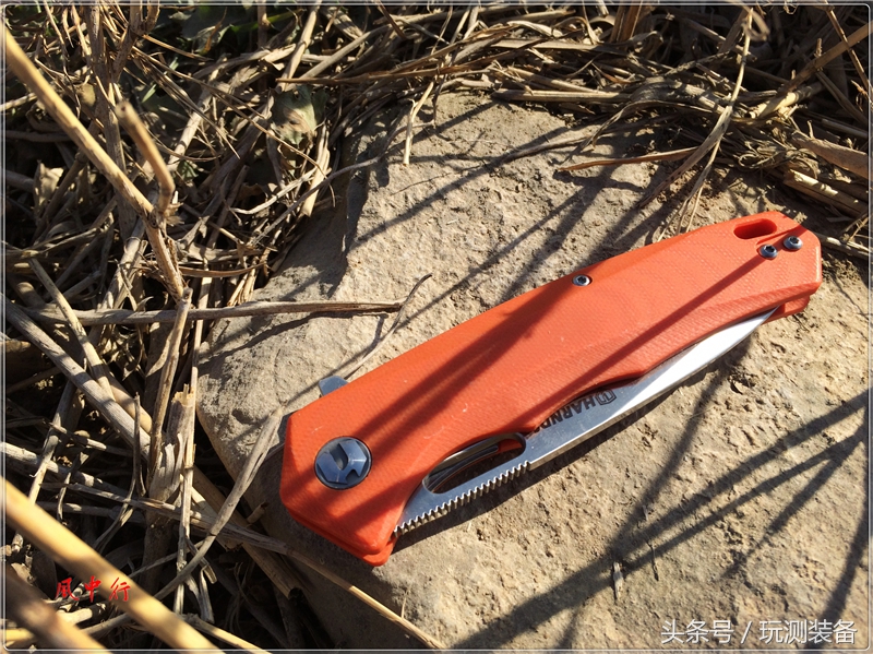 悍迪HARNDS双子星橙色柄户外*刀折**评测