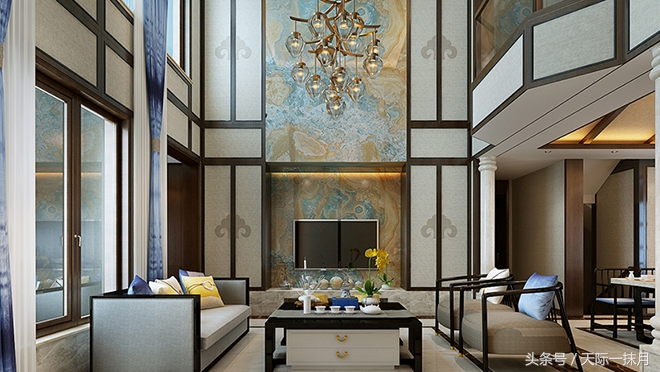 漫山香墅135平样板间,禅意中式别墅装修设计