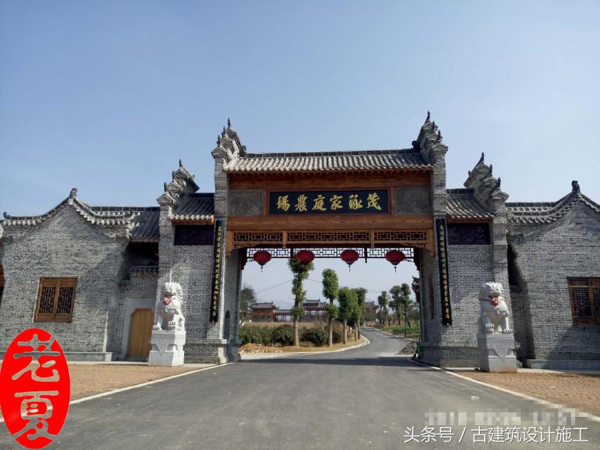 仿古门楼设计效果图大全,小区仿古牌坊门楼钢结构