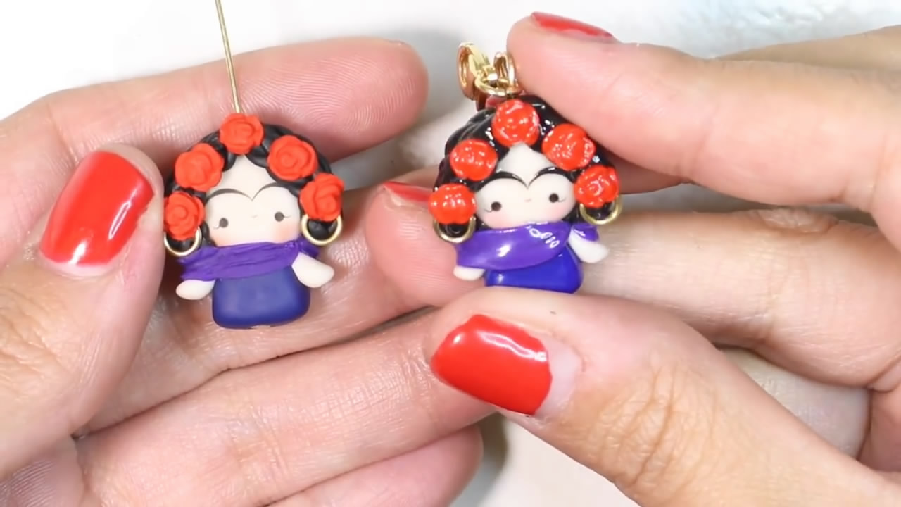 石塑粘土钥匙链怎么组装,粘土制作教程小熊钥匙链