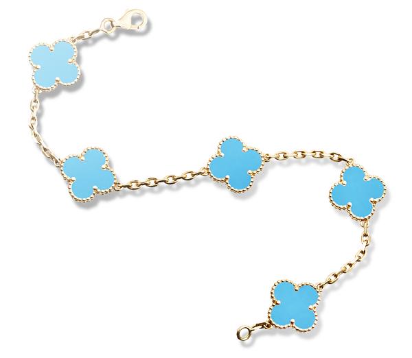 VCA梵克雅宝四叶草古典系列5花手链