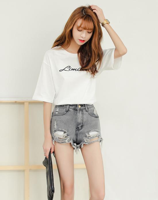 宽松版t恤搭短裙女慵懒风,小清新甜美可爱t恤