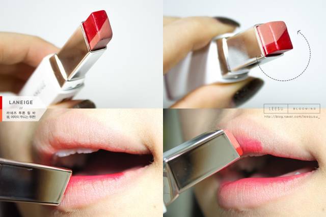 leesu美妆,新款兰芝双色口红试色