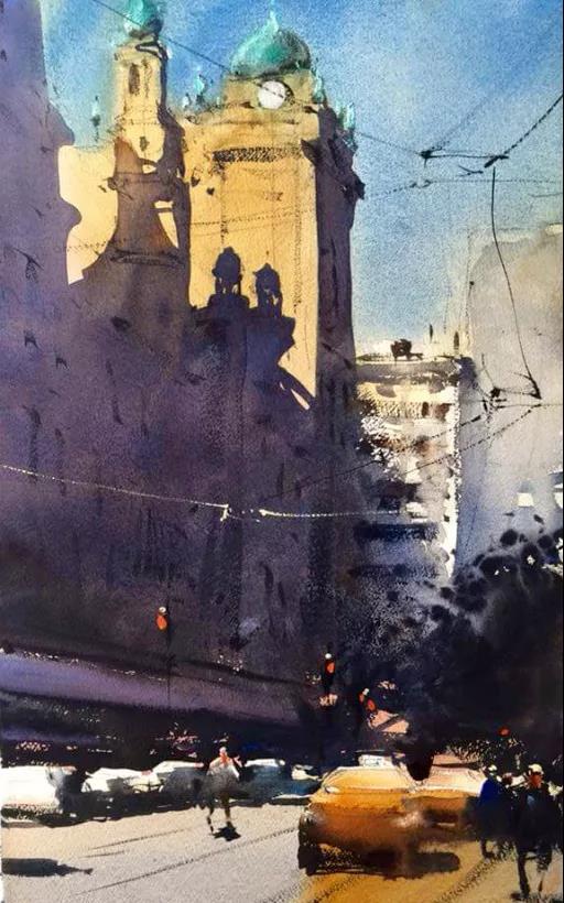 水彩大师阿尔瓦罗绘画作品,乌拉圭创意画家