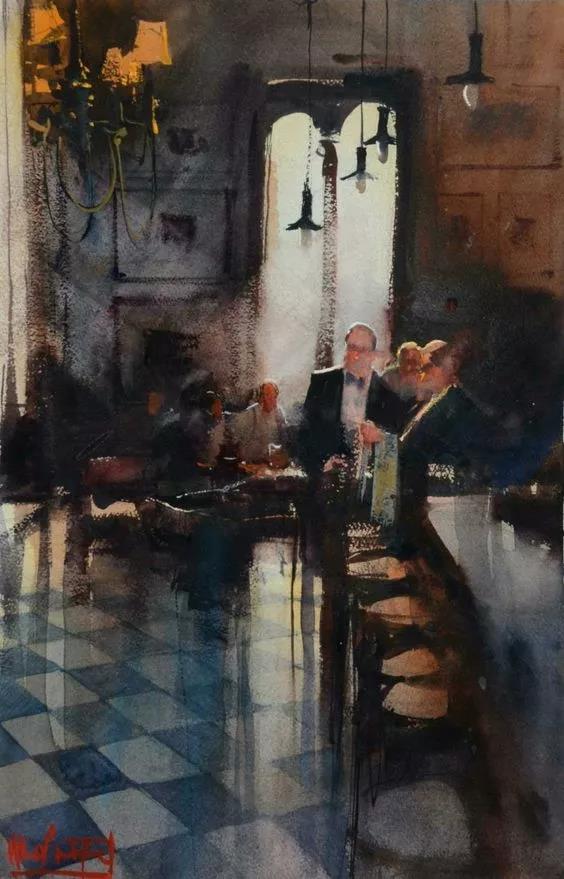 水彩大师阿尔瓦罗绘画作品,乌拉圭创意画家