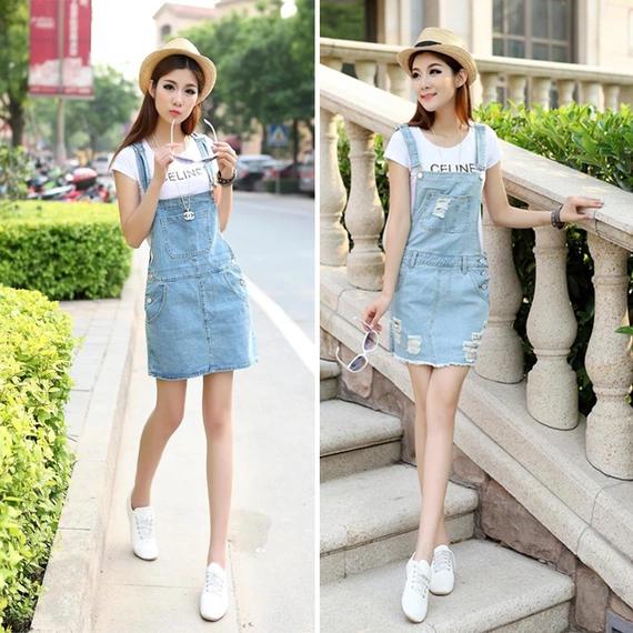 清爽减龄背带裙,好减龄的背带裙