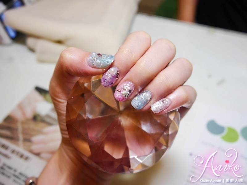 适合夏天出去玩水的长款美甲图,bling海洋美甲