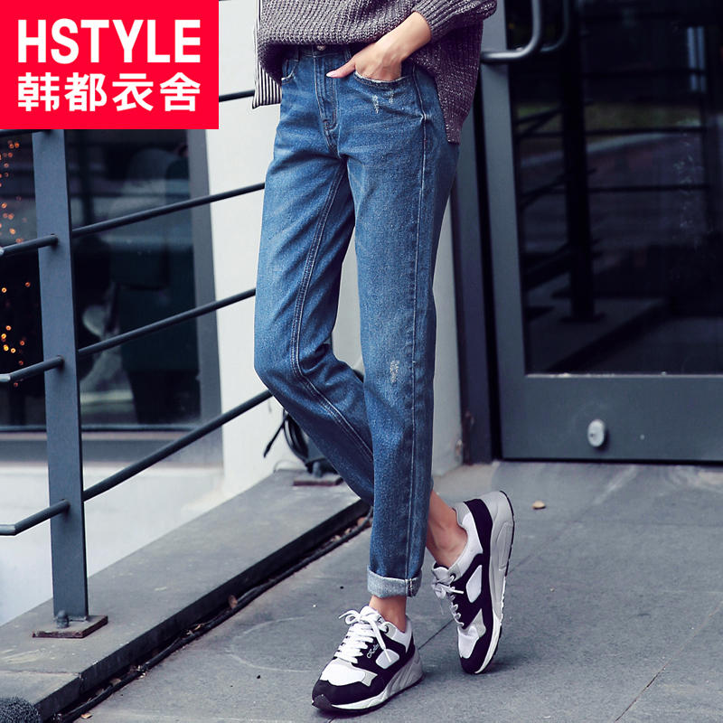 修身显瘦微喇牛仔裤,灰色牛仔裤修身显瘦