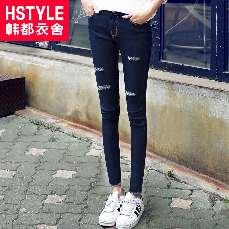 修身显瘦微喇牛仔裤,灰色牛仔裤修身显瘦