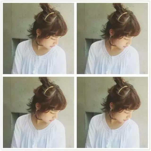 显年轻的发型扎法半扎短发,短发女孩扎古代头发怎么扎