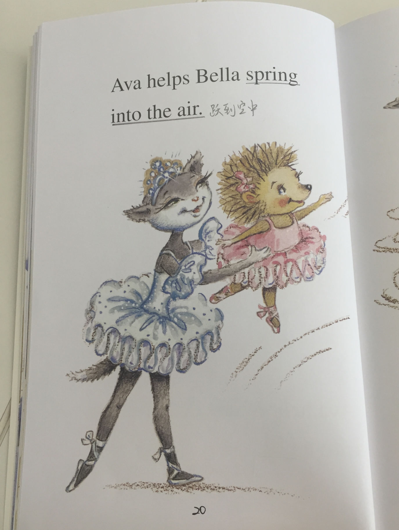 跟小猫Mia绘本学跳舞相关的英文,服装、舞蹈动作应有尽有