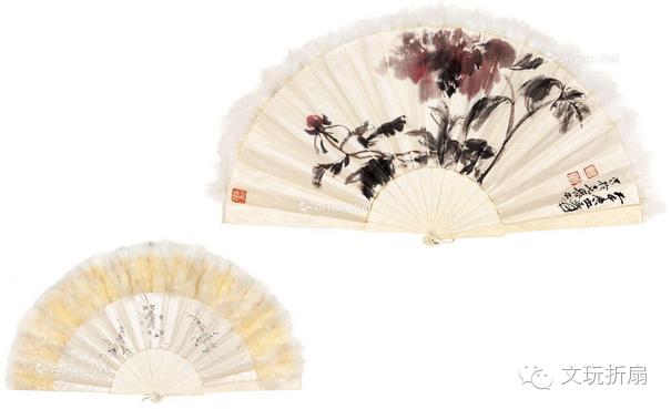 扇面作品65幅扇子拍卖价格,清代十三行檀香折扇拍卖价格