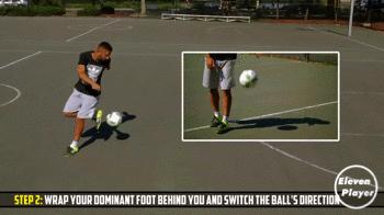 1vs1变向射门,足球技巧过人1对1