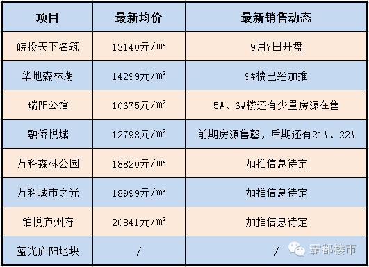 合肥庐阳新楼盘排名,合肥市区3800一平房子