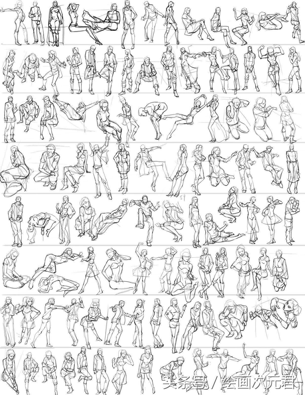 人体结构动态临摹练习册,人体结构怎么画才不僵硬