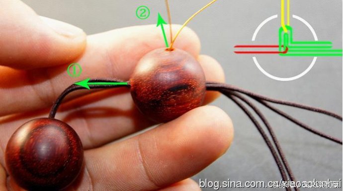 单股弹力绳手串收尾打结图解,穿手串的方法视频教程