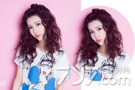 2017韩式中长发中分发型图片,适合圆脸微胖女生中长发韩式卷发