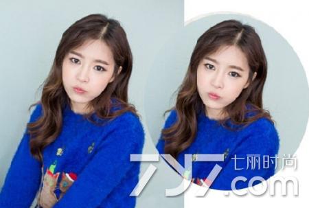 2017韩式中长发中分发型图片,适合圆脸微胖女生中长发韩式卷发